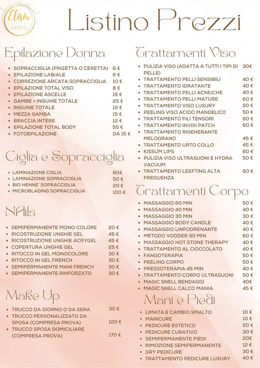 LISTINO PREZZI